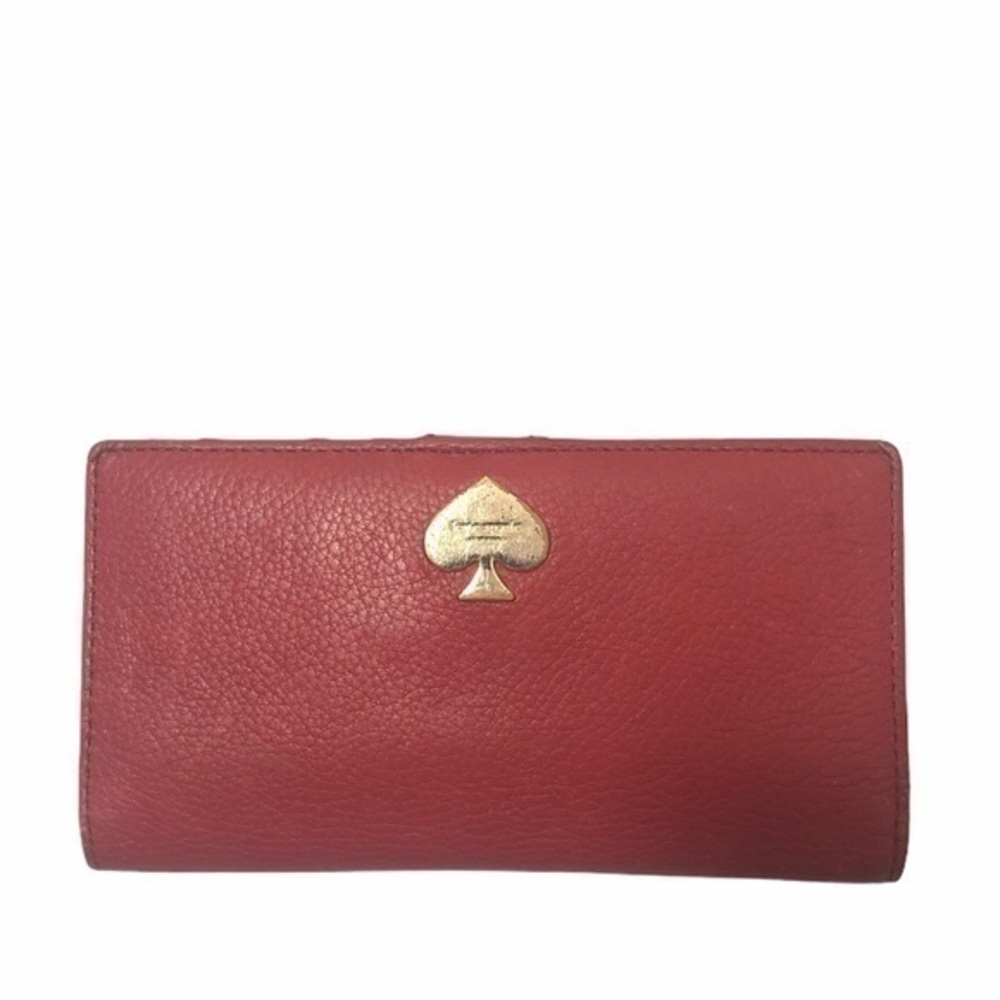 Kate spade red leather slim wallet